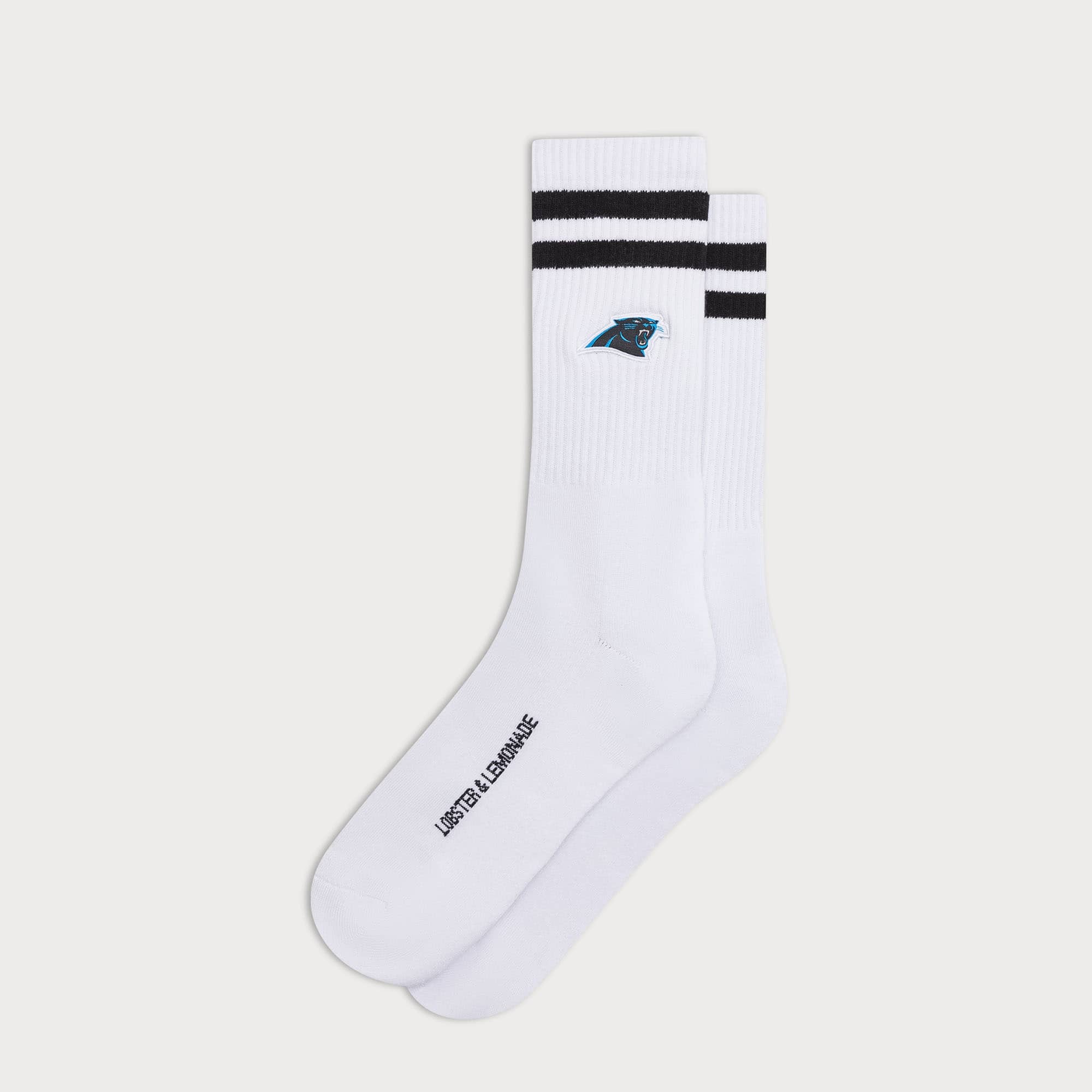 Carolina Panthers L&L '90 Classics NFL Crew Socks White
