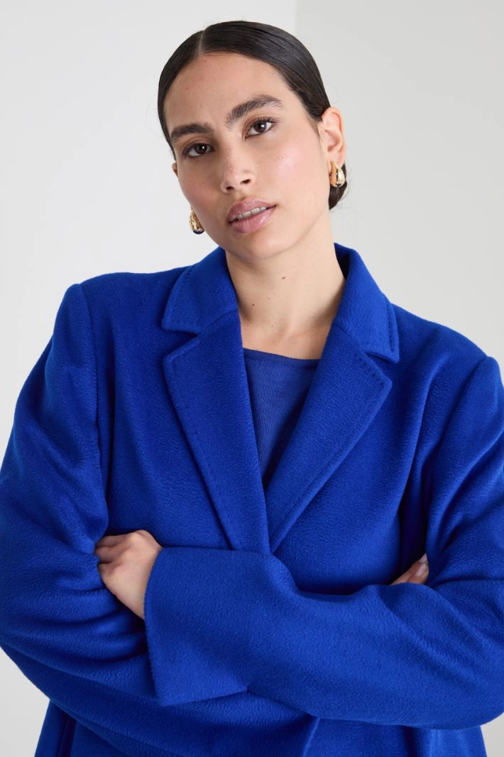 Zibeline wool drap coat - BLUETTE