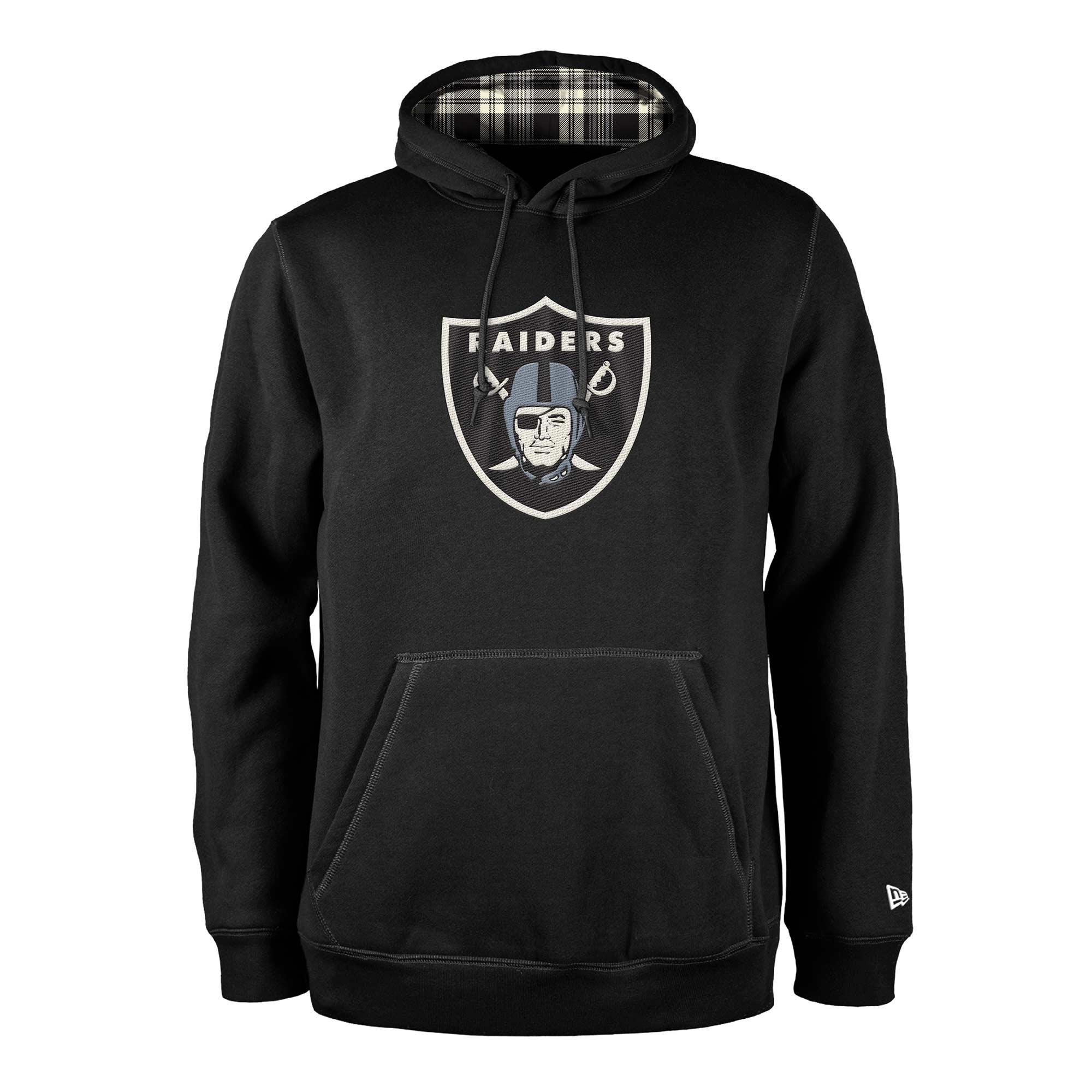 Las Vegas Raiders Plaid 2024 New Era 3rd Down NFL Hoodie Black