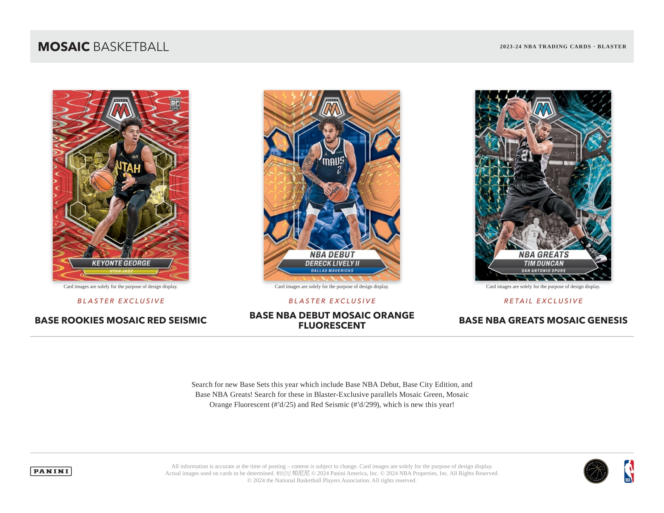 2023/24 Panini Mosaic Basketball NBA Blaster Box
