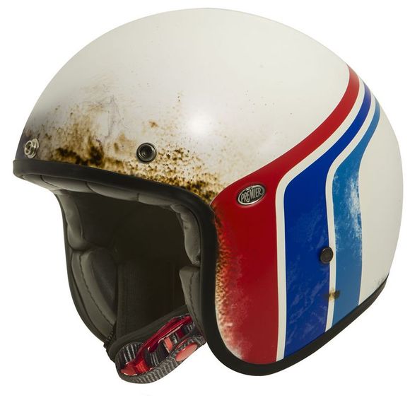 Premier class jet helmet - BTR 8 - White Matt - White / BlueRef: PE0235