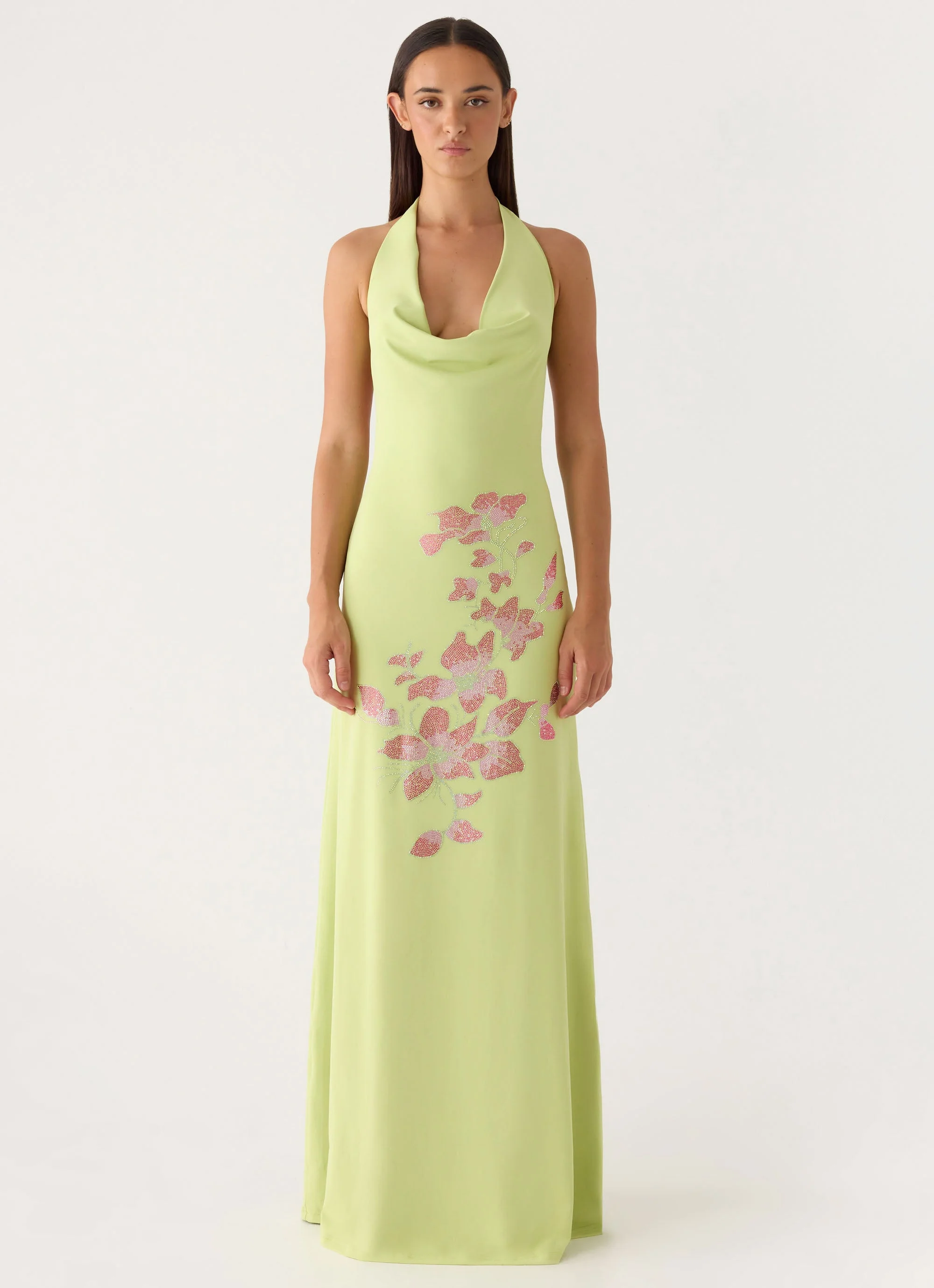 Quaresma Embellished Maxi Dress - Lime