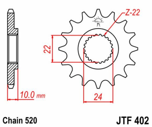 JT. Standard steel 402 - 520Ref: Jtc01394A / 1077365003
