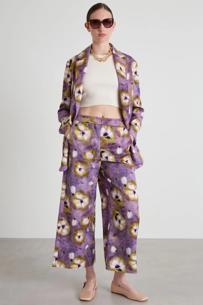 Loose-fit envers satin trousers - LILAC