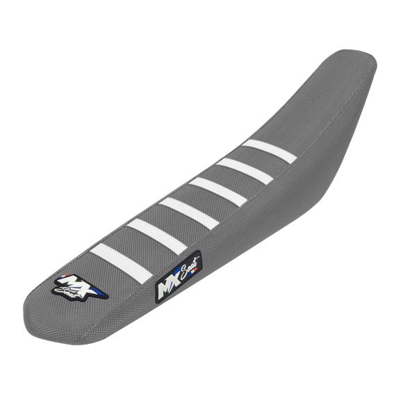 MX Seat 6 ribs saddle cover - Gray / WhiteHUSQVARNA 65 TC 65 - 2017 - 2023Ref: Mxs0142 / Hva-6Ribs-Grisblanc-65-1723