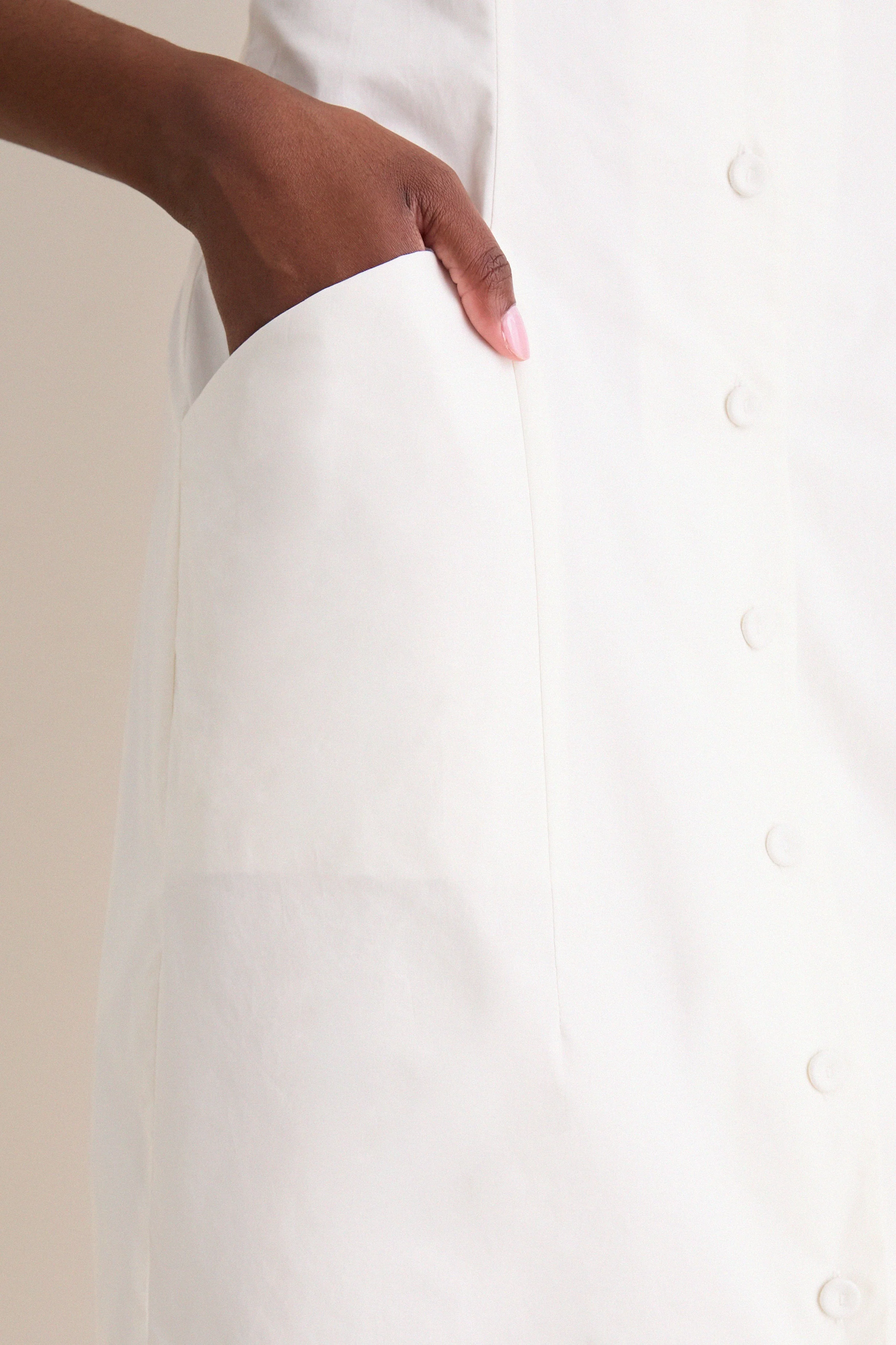 White Cotton Poplin Florence Dress