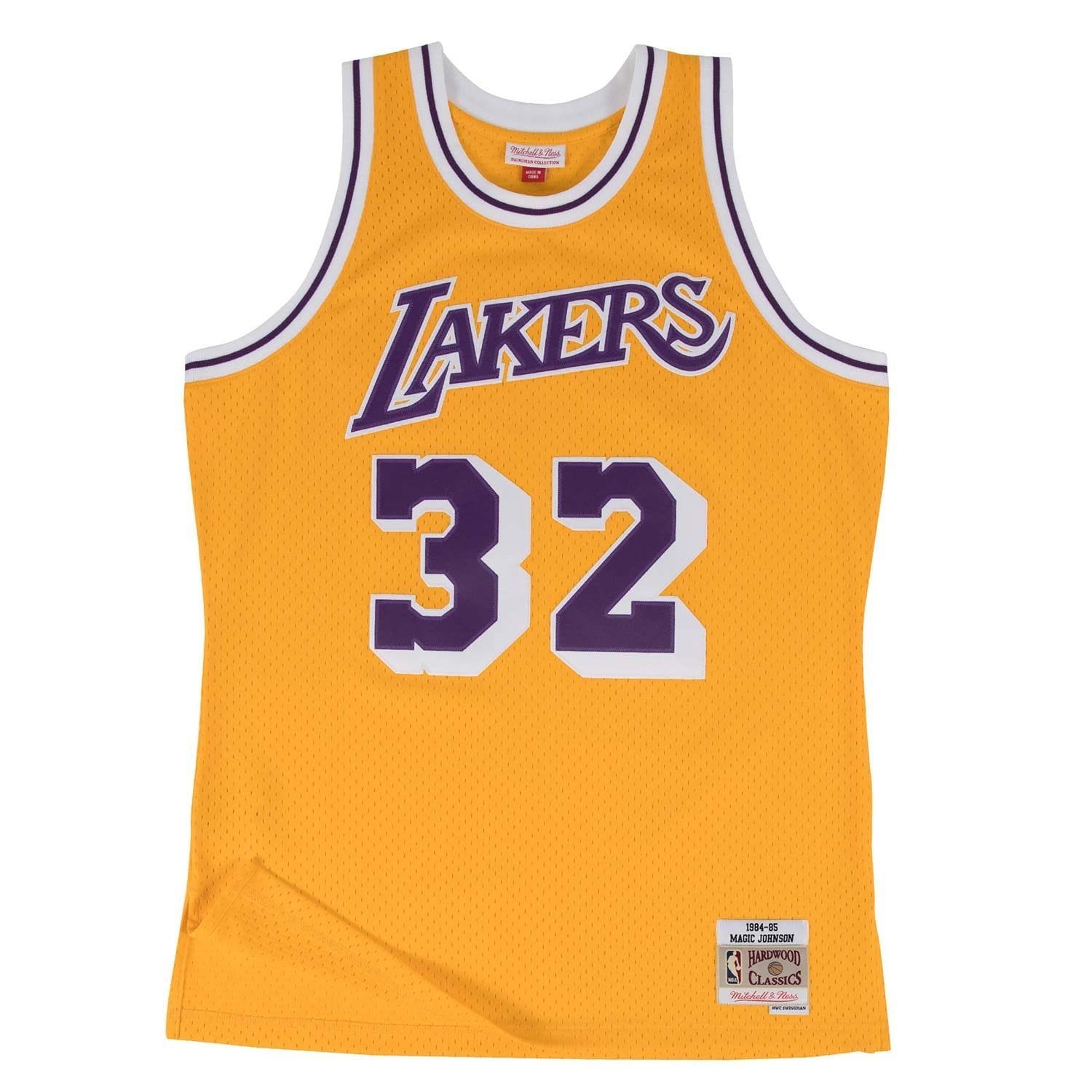 Magic Johnson #32 Los Angeles Lakers 1984-85 Swingman NBA Jersey Yellow