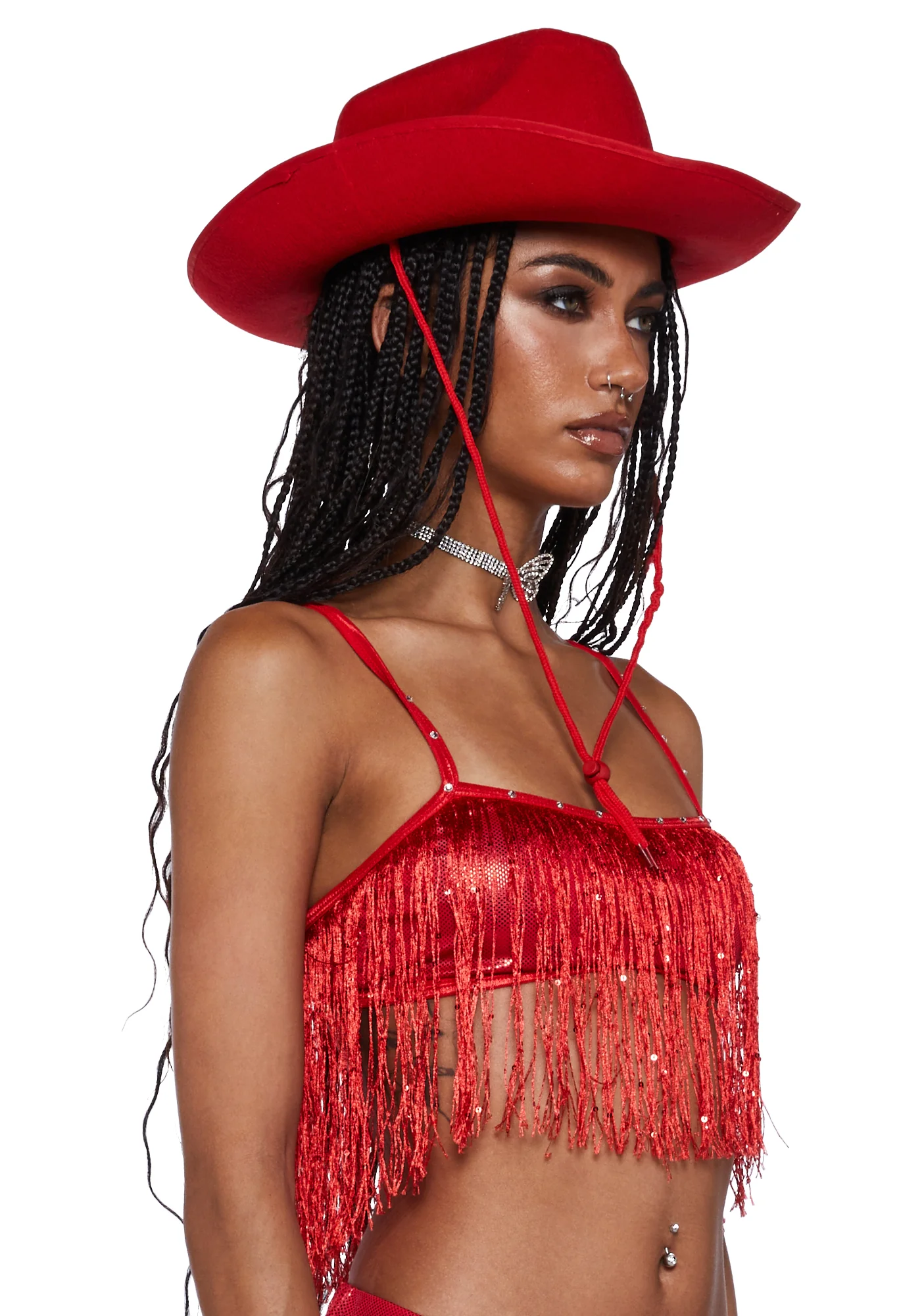 Rave Rodeo Cowgirl Costume - Red