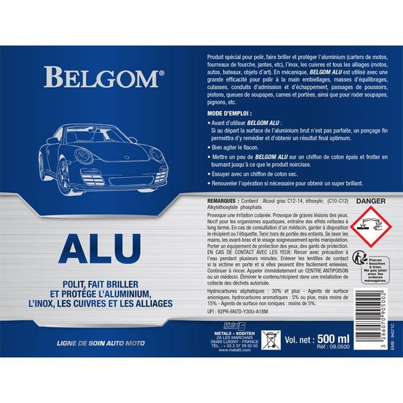 Nettoyant chrome Belgom ALUMINIUM 250 ML UniverselRef : BO0002 / BE03