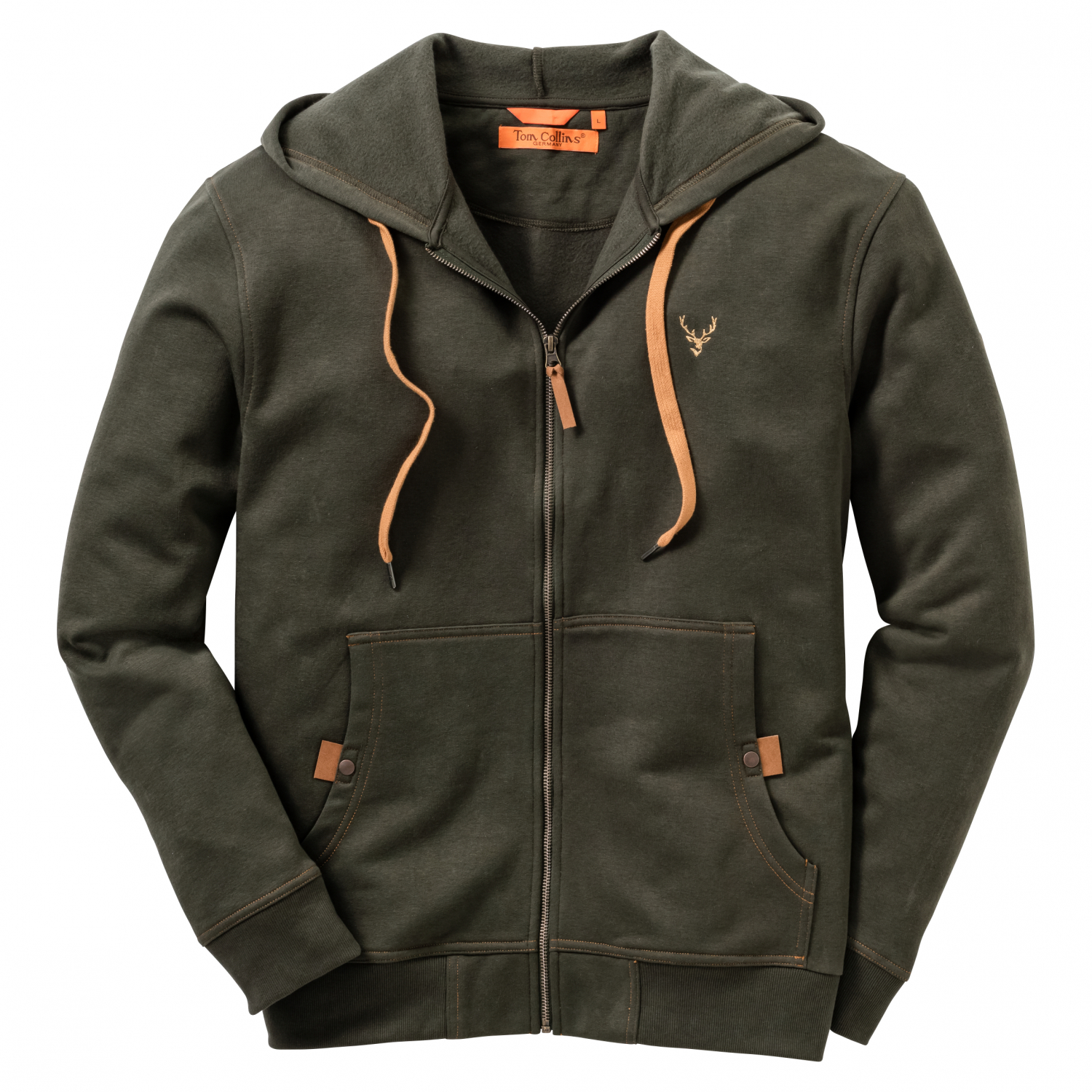 OS Trachten Zawul Sweatshirt Jacket 1\/1 Sleeve Men (Traditional Green)