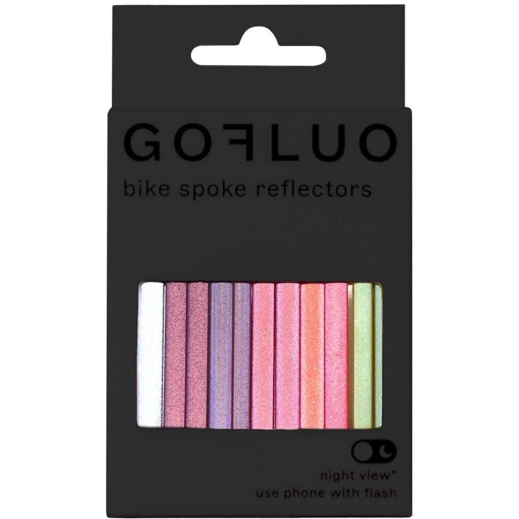 Gofluo Casper Spoke Reflectors - Multi Coral Reflective