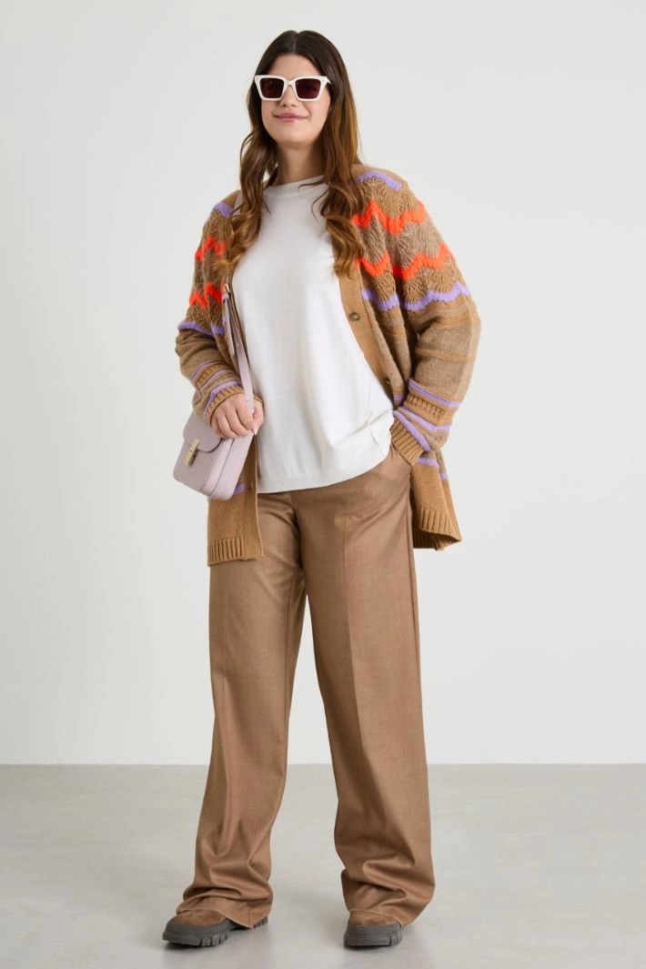 Cardigan with colored inserts - HAZEL