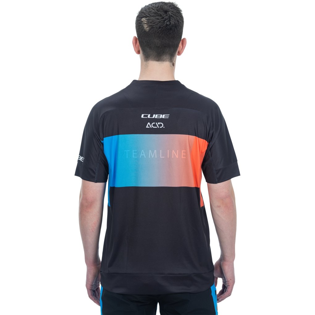 CUBE MTB Teamline Round Neck Short Sleeve Jersey Men - black´n´blue´n´red