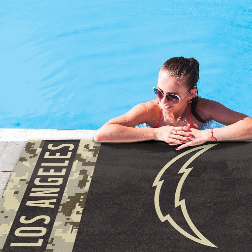 Los Angeles Chargers Camo Spectra NFL Beach Towel