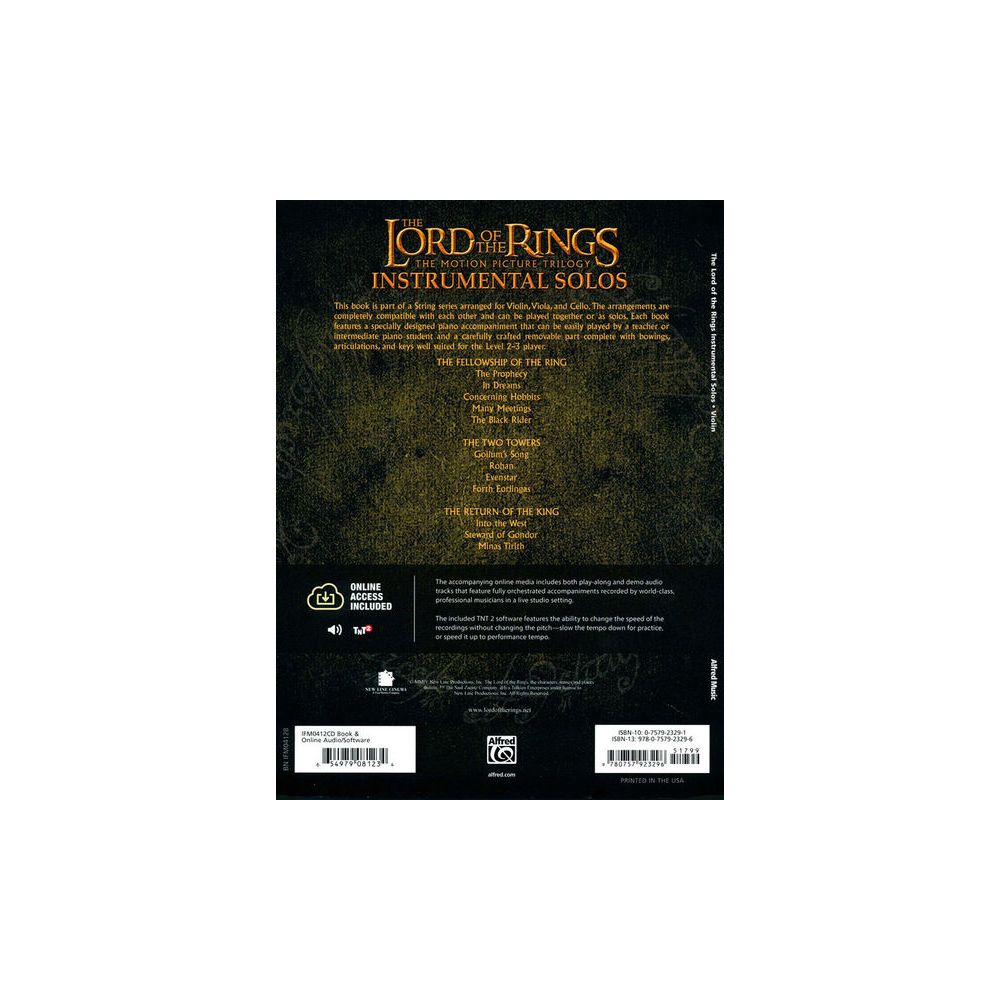Alfred Music Publishing Lord Of The Rings 1