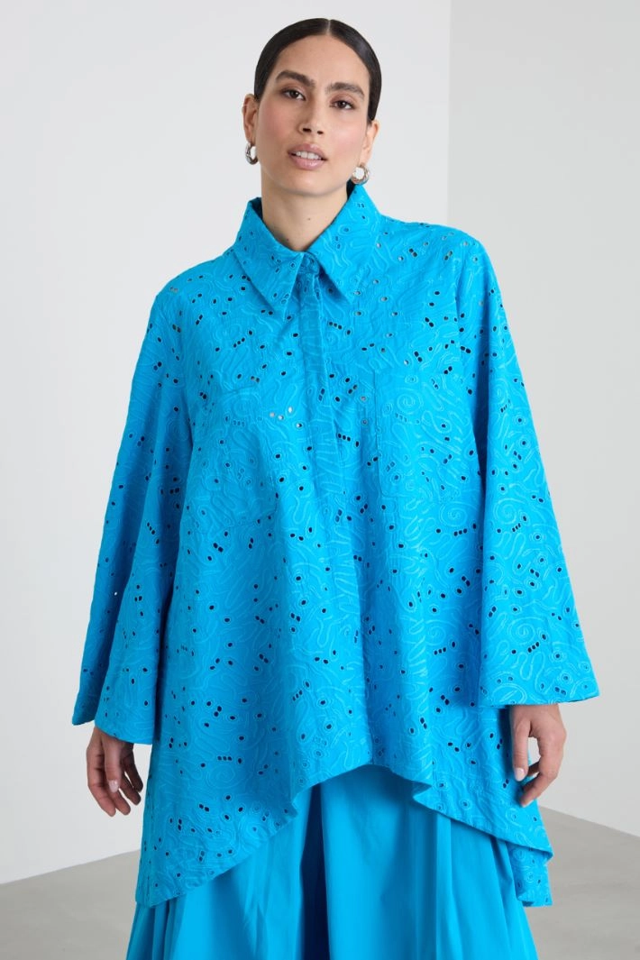 Broderie anglaise tunic - TURQUOISE