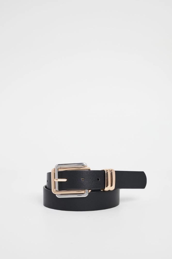 Belt with metal loops - BLACK