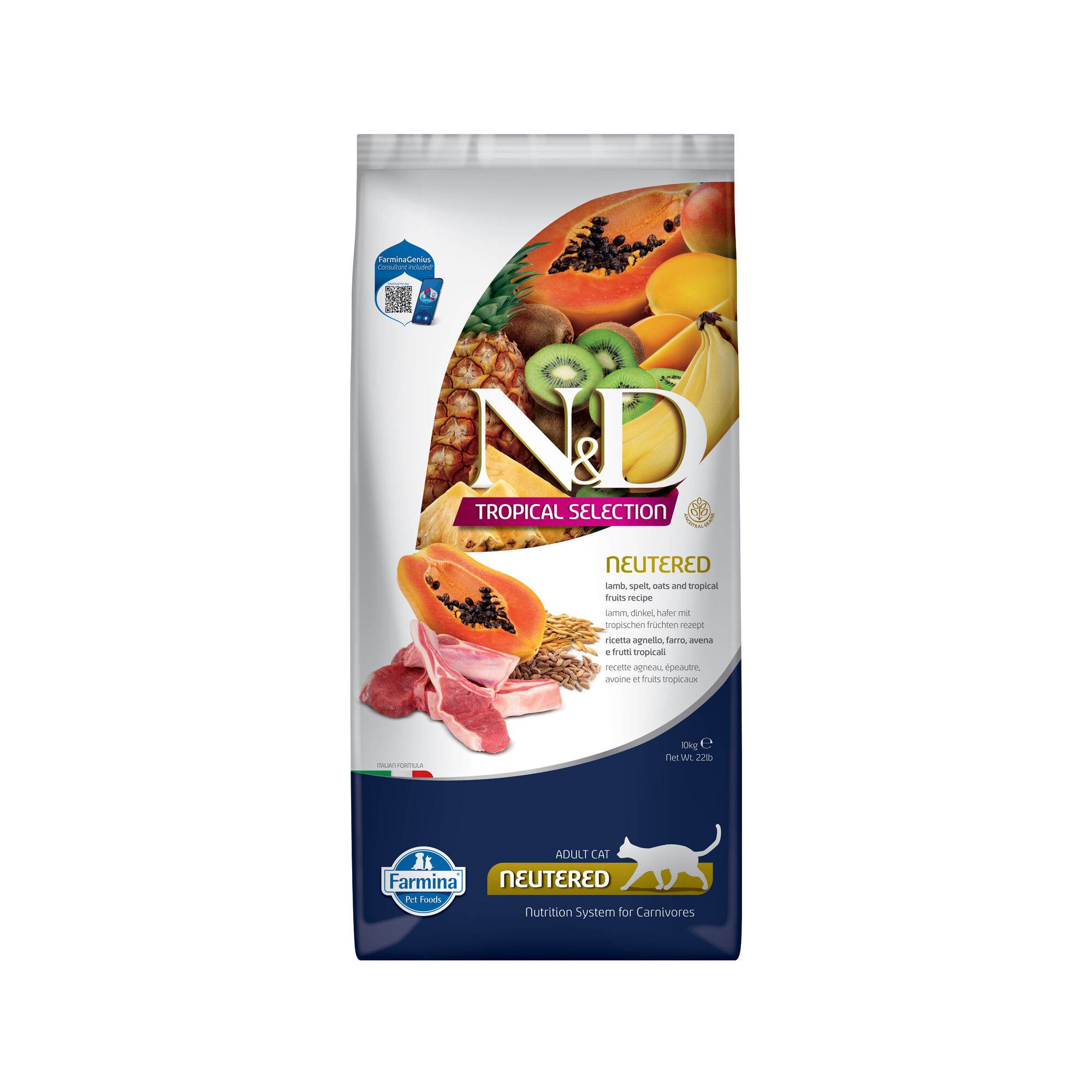 Farmina N&D Tropical Neutered Lamb - Cat Food - 5 kg