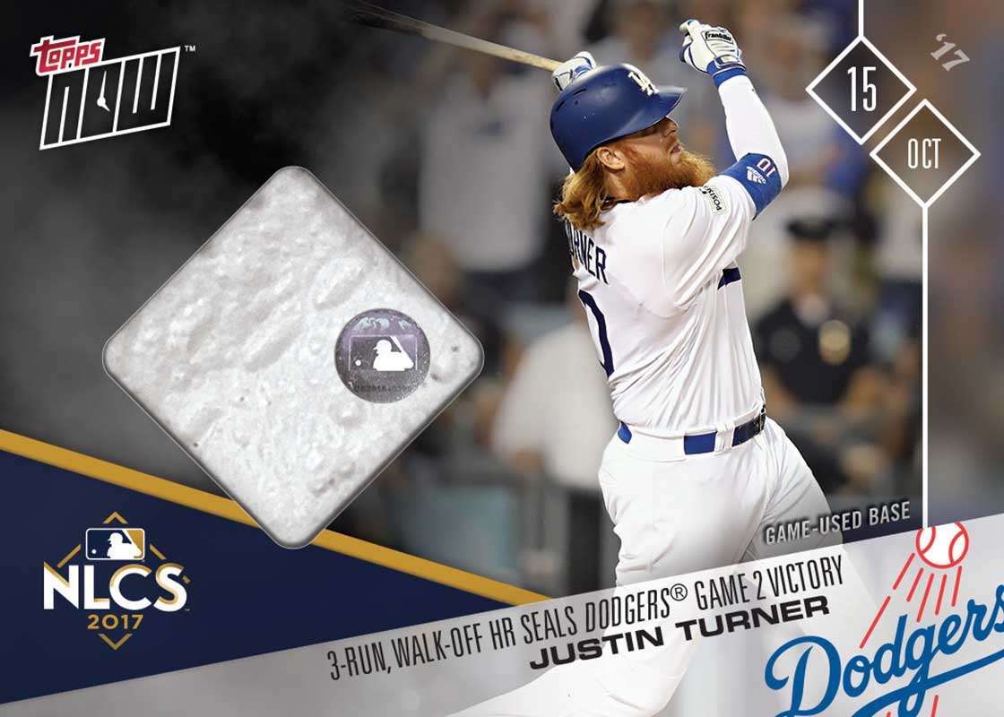 Game Used Base Card # to 99 - Justin Turner 3-Run Walk Off HR - TOPPS NOW®