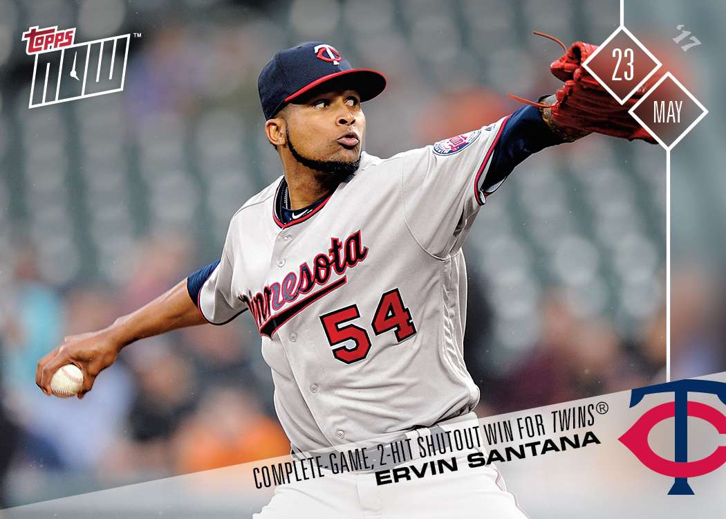Ervin Santana - 05/23/2017 TOPPS NOW® Card 174 - Print Run: 163