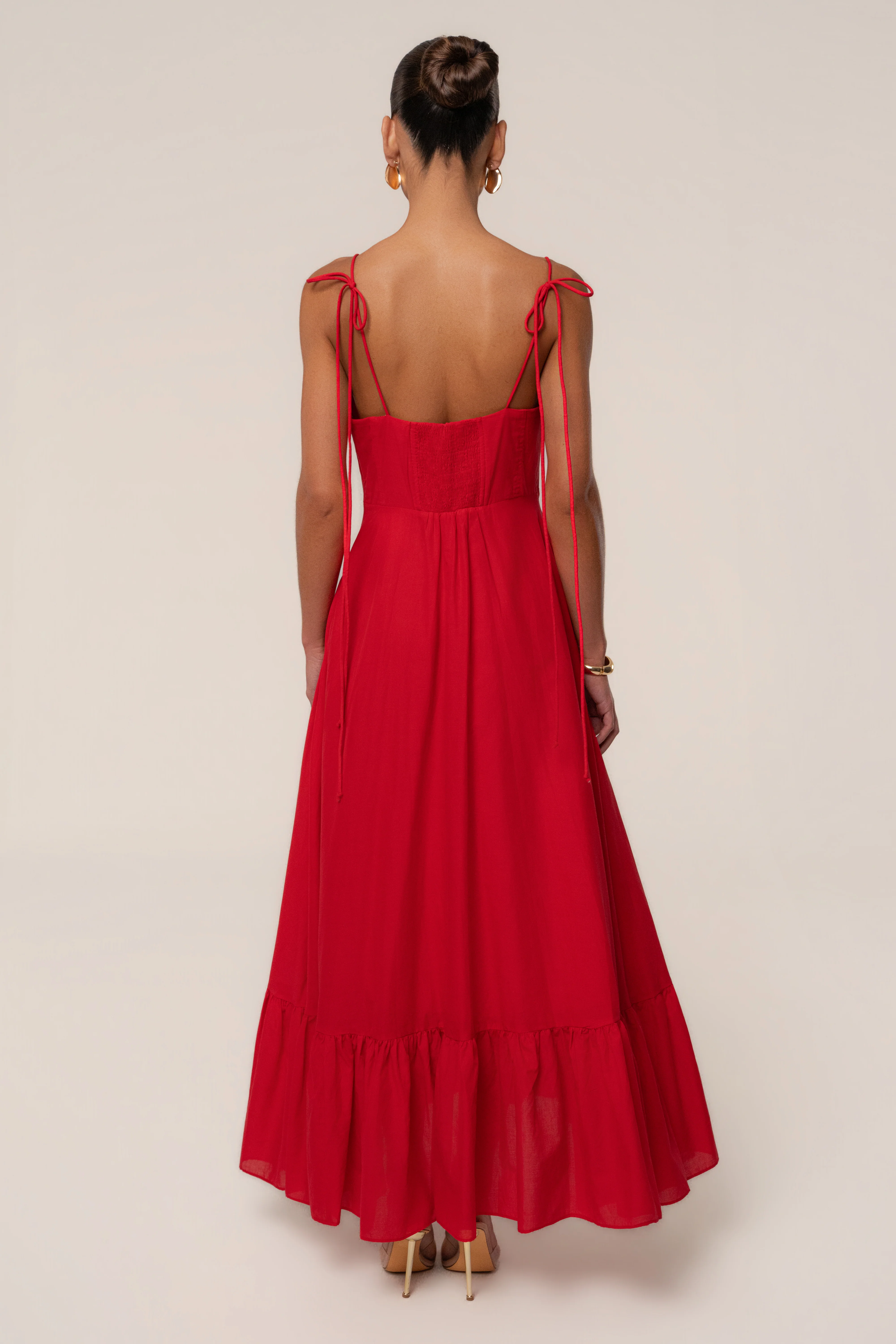 Red Romantic Flow Maxi Dress