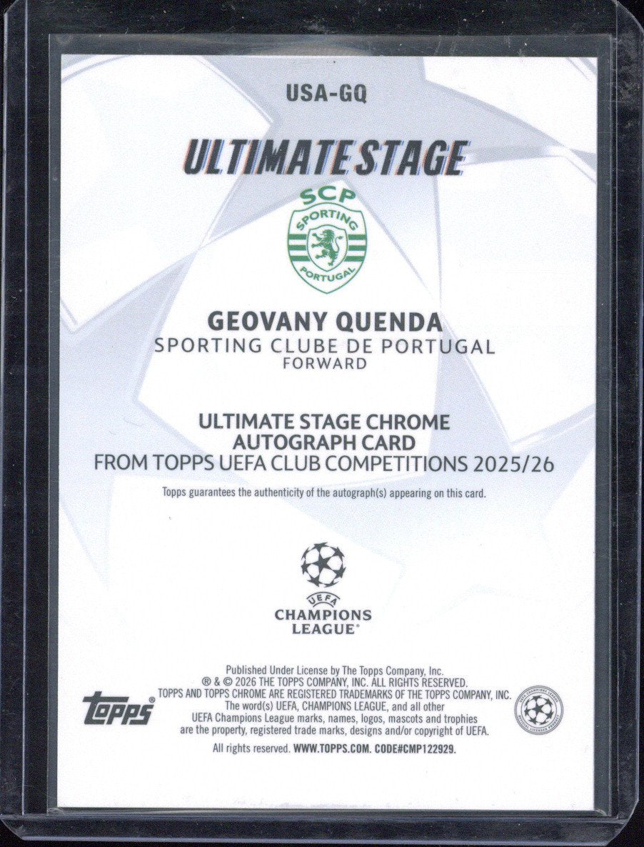 2025/26 Topps Chrome Geovany Quenda Ultimate Stage Autograph #USA-GQ