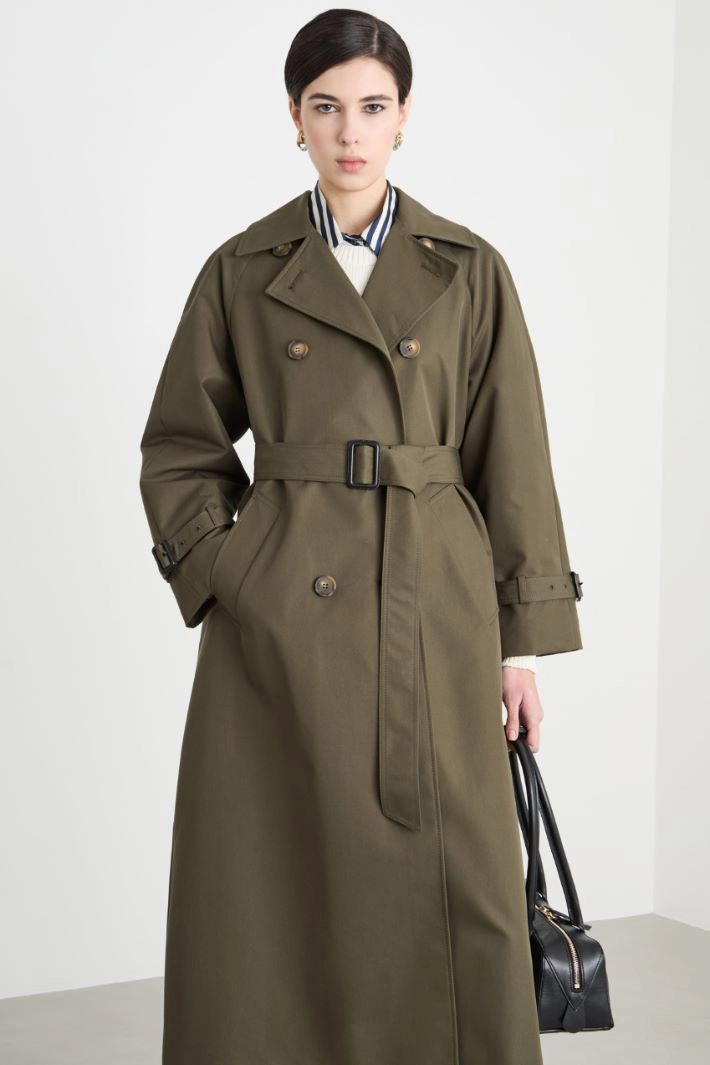 Double-breasted trench coat - GREEN