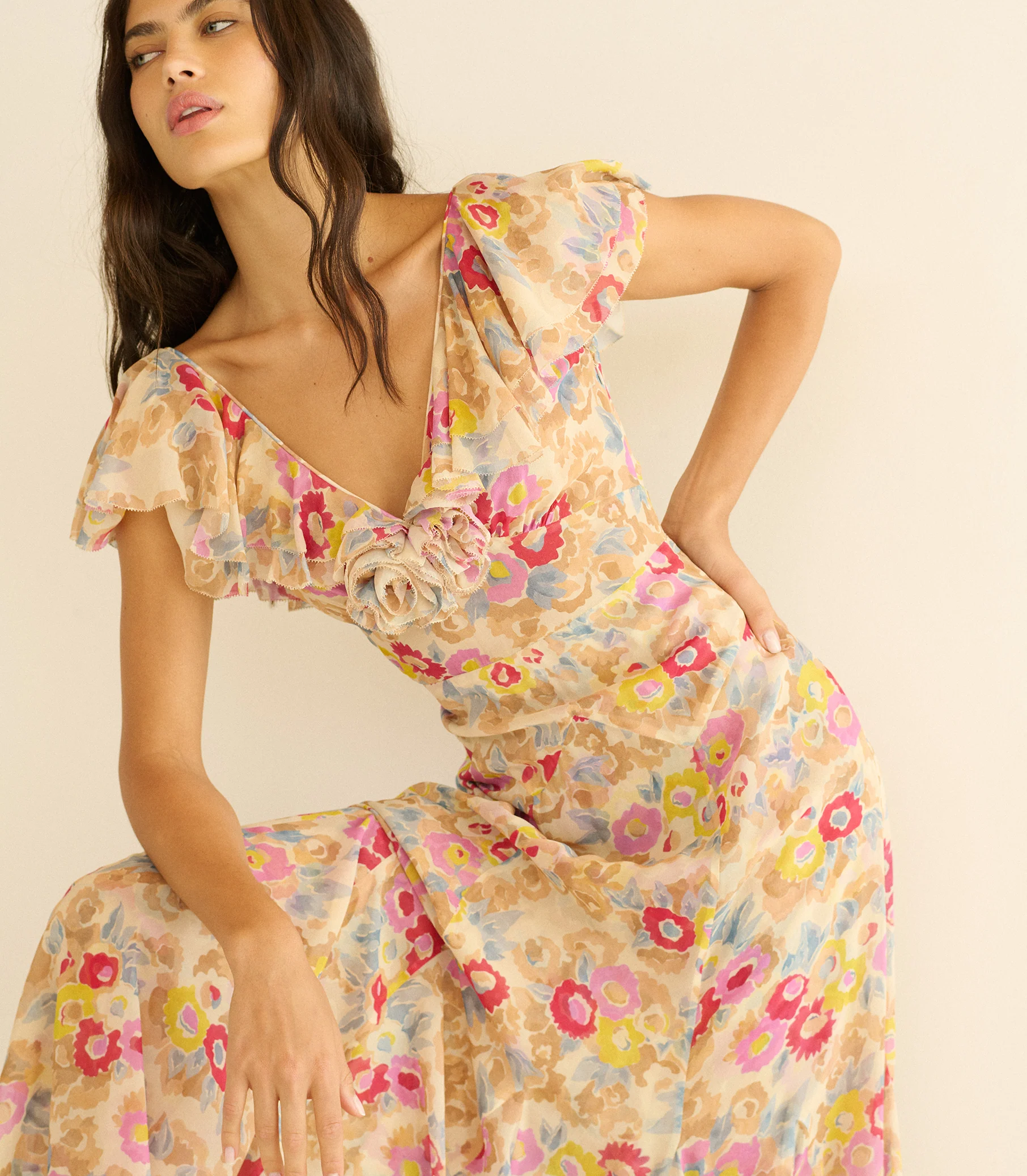 Amerelle Maxi Dress - Jardin de Camelias