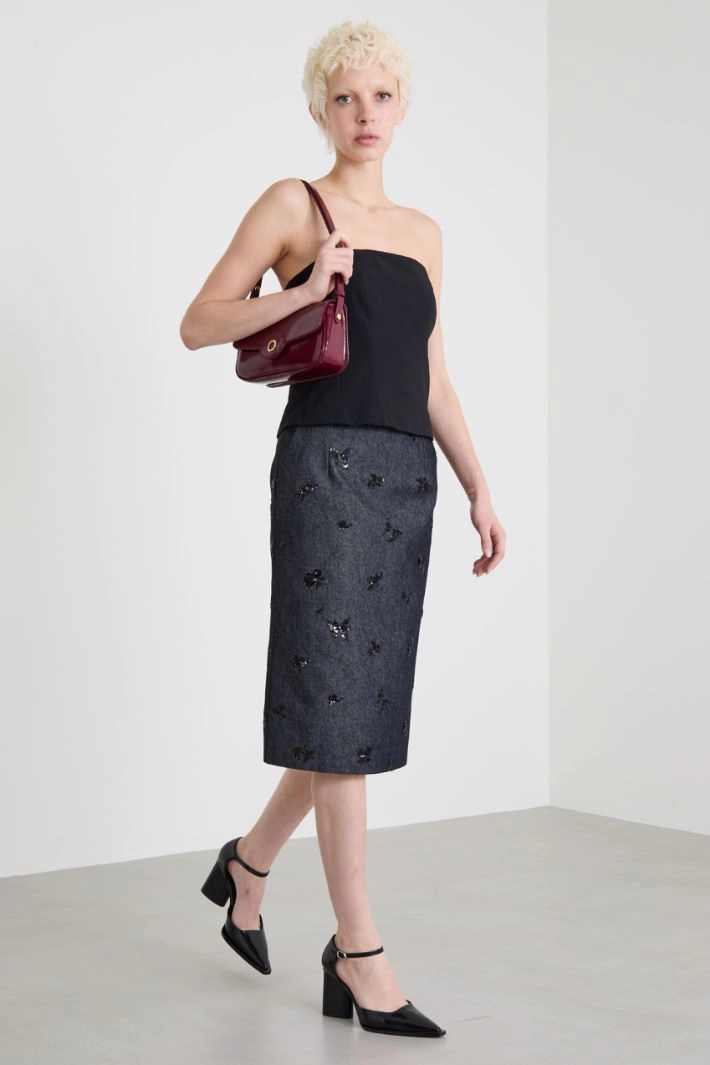 Crepe corset - BLACK