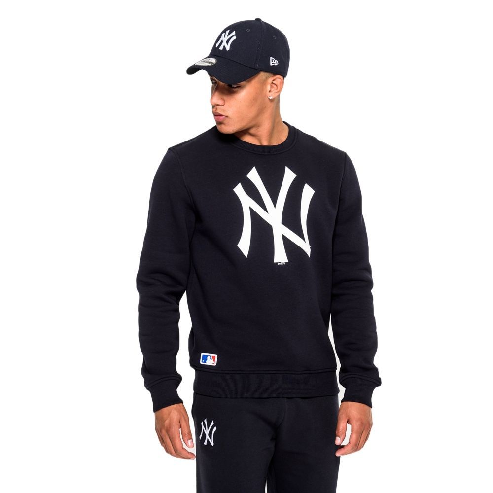 New York Yankees Logo Crewneck MLB Sweatshirt Navy
