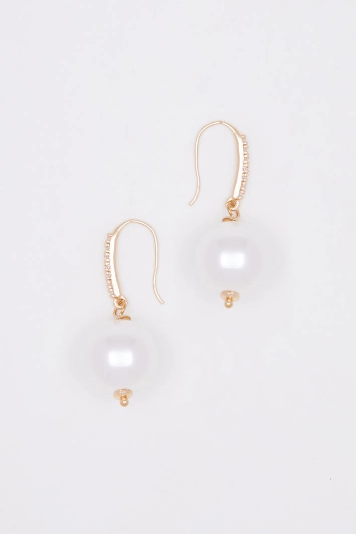 Pearl drop earrings - WHITE GOLD