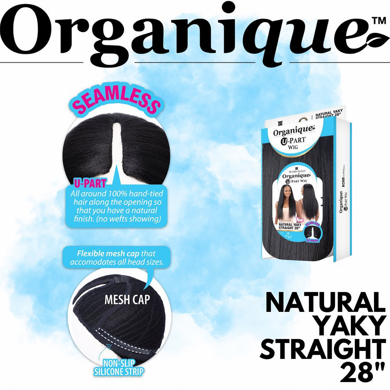 Milky Way Organique Wig U-Part Natural Yaky straight 28