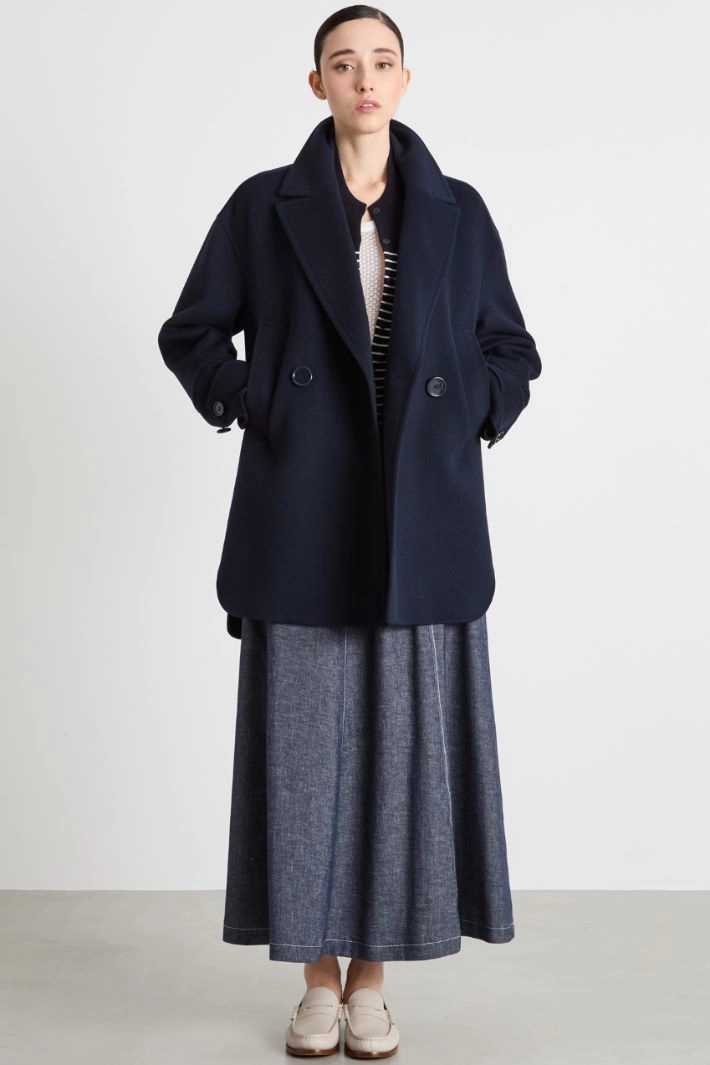 Double-breasted peacoat - NIGHT BLUE