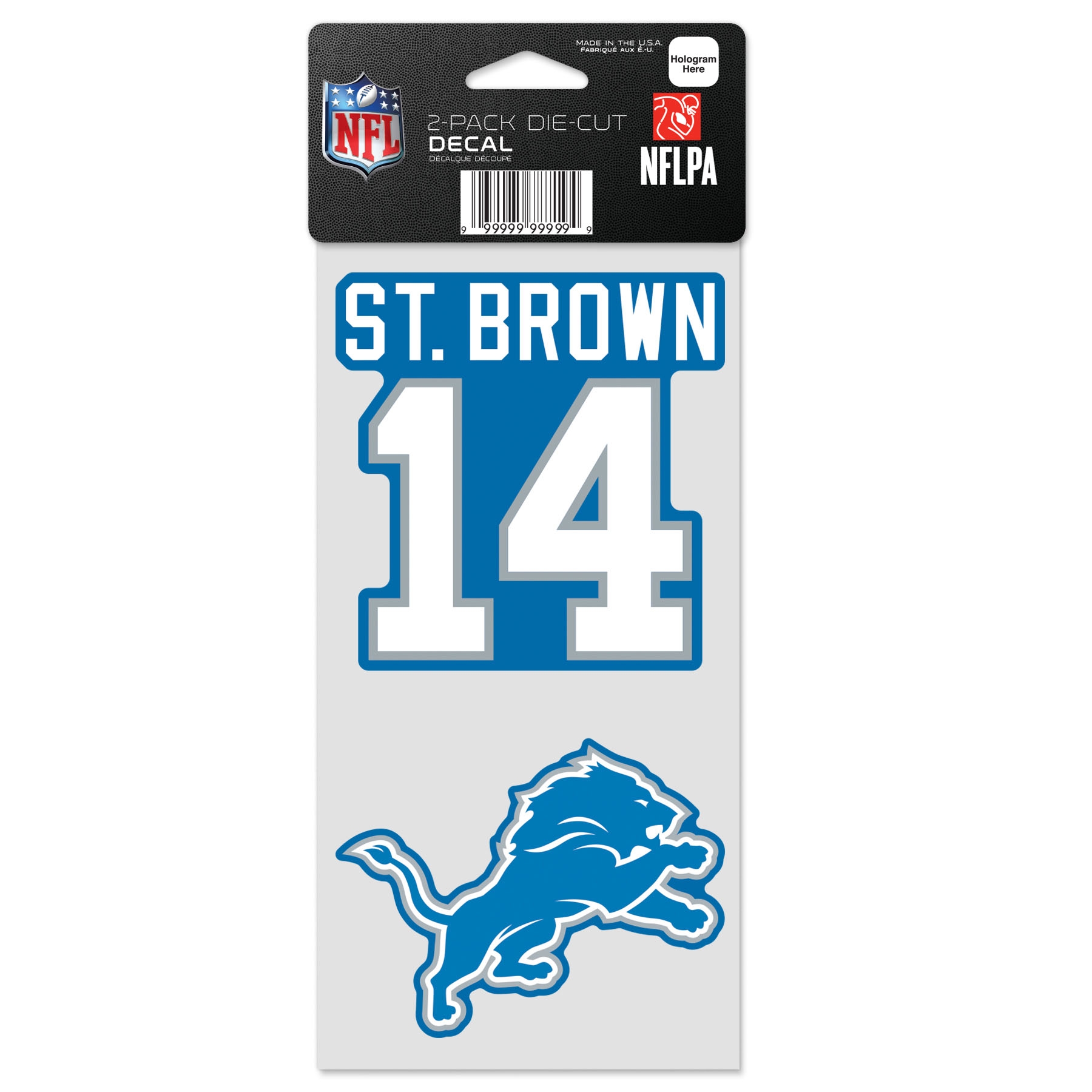 Amon-Ra St. Brown #14 Detroit Lions Player NFL Decals Set (2 Pcs.)