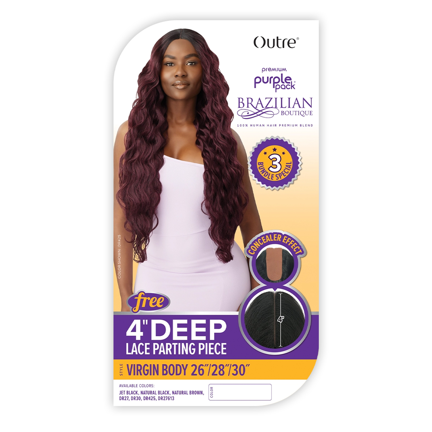 Outre Human Hair Blend Weave Premium Purple Pack Brazilian Boutique Virgin Body 26