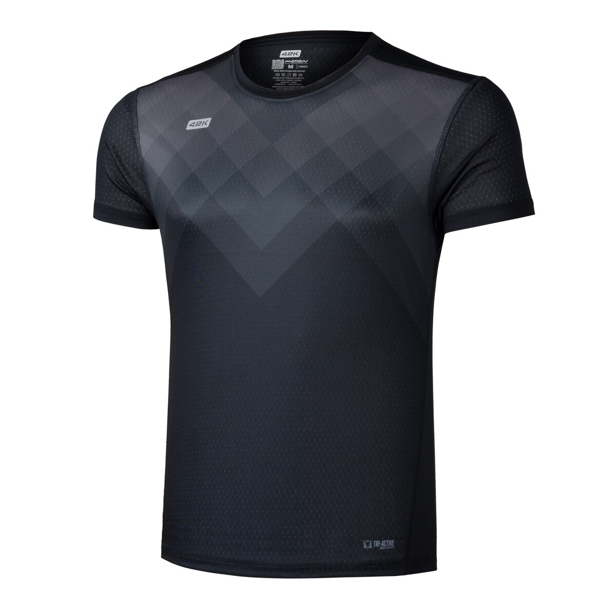T-shirt running recycled unisex 42K MOTION Black BLACK