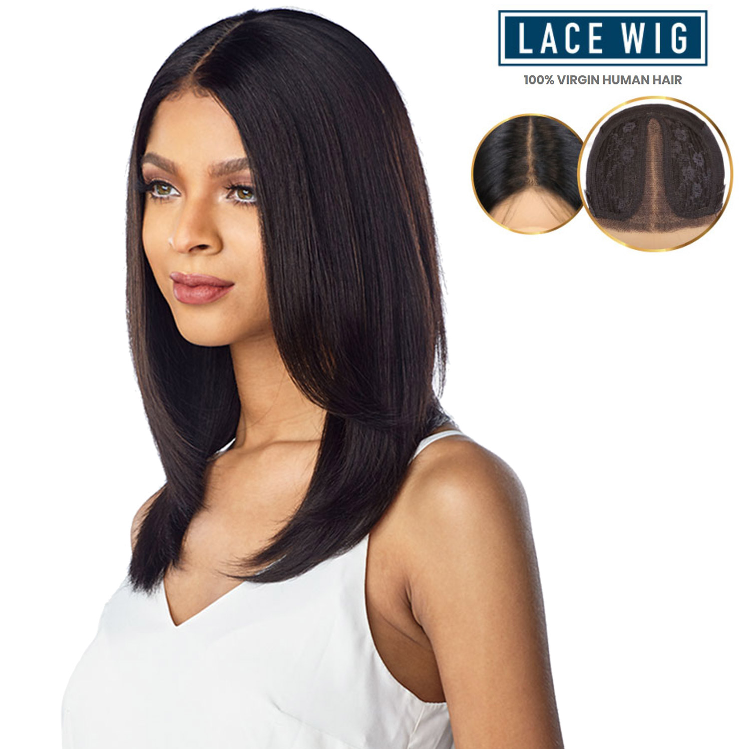 Sensationnel Unprocessed Virgin Human Hair Lace Wig 10A Bundle Straight