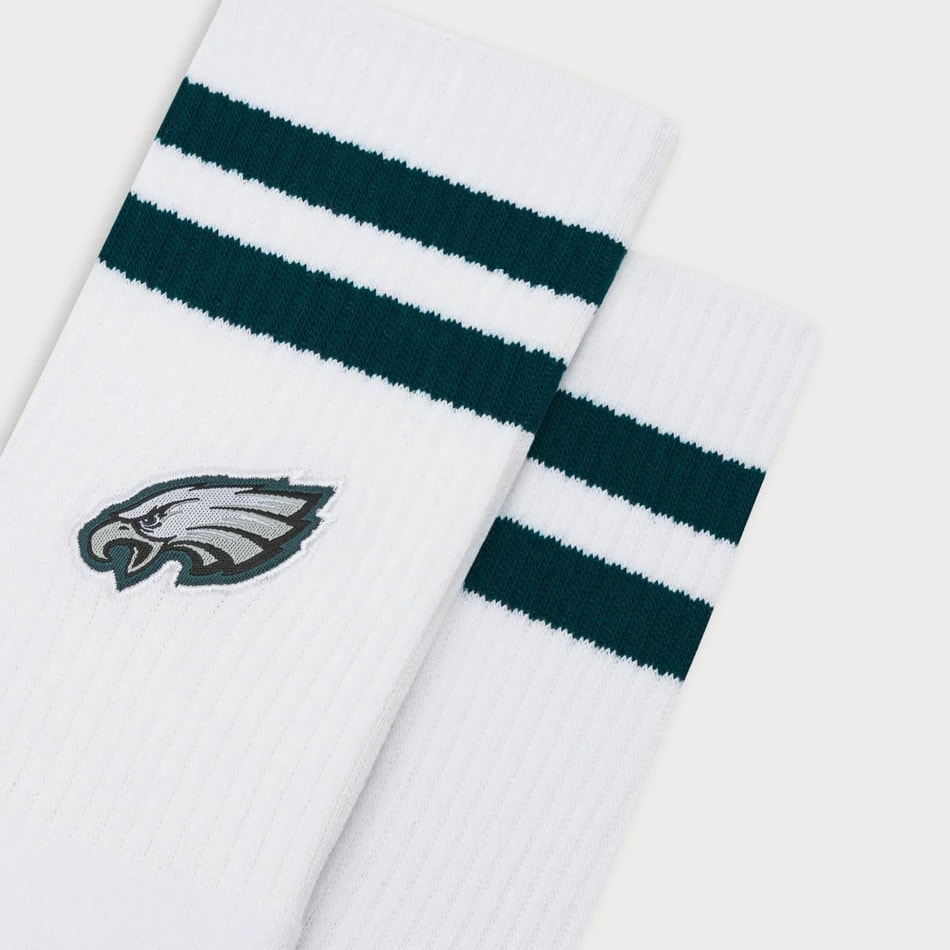 Philadelphia Eagles L&L '90 Classics NFL Crew Socks White