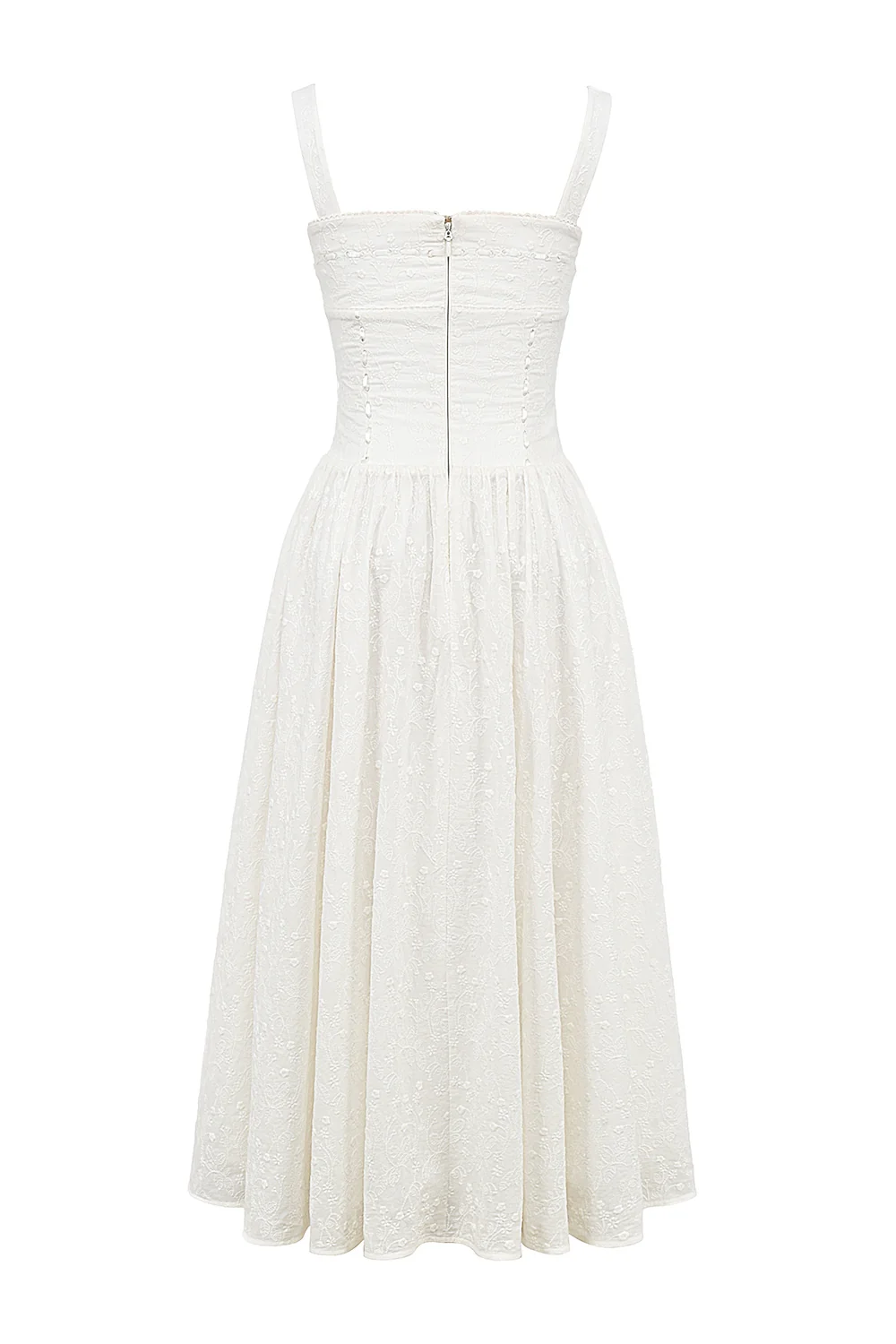 white broderie anglais midi sundress