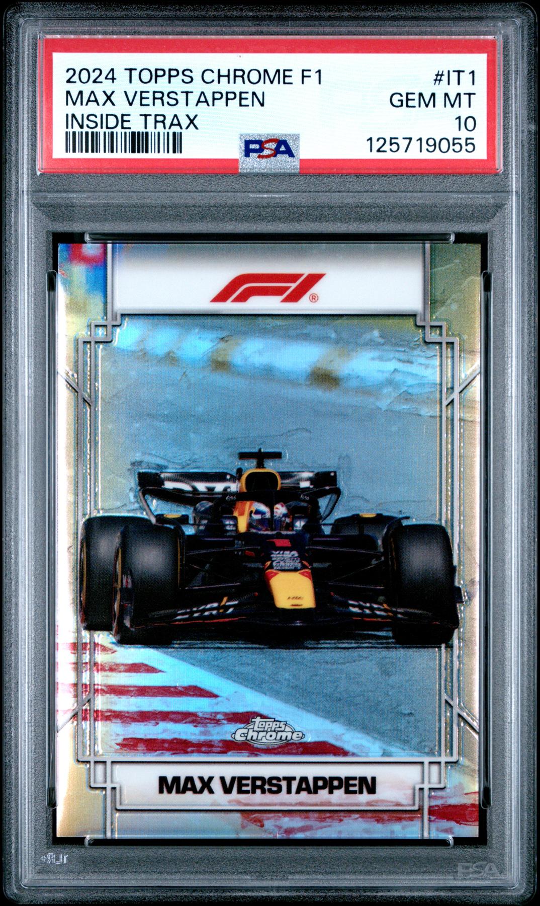 2024 TOPPS CHROME FORMULA 1 INSIDE TRAX IT1 MAX VERSTAPPEN PSA 10 125719055