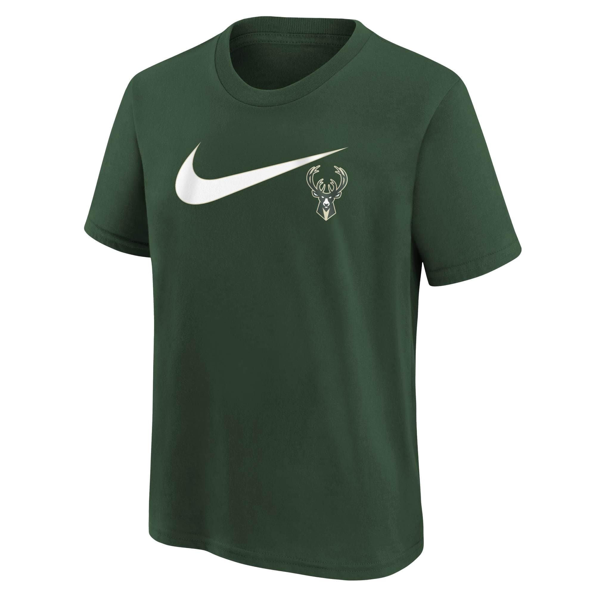 Milwaukee Bucks Nike Swoosh Logo NBA T-Shirt Green (YOUTH)