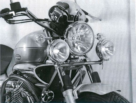 Hepco & Becker Twinlight (road) lights with bracket and cable - chromeMOTO GUZZI 750 NEVADA 750 CLASSIC - 2005 - 2011Ref: Hbe02529A / 400534 00 02