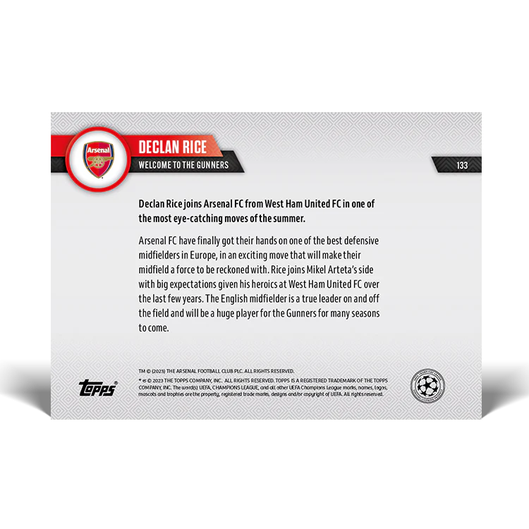 Topps UK - Welcome to the Gunners! - UCL TOPPS NOW® Card #133