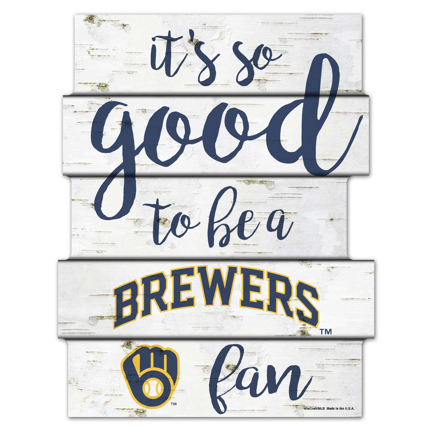 Milwaukee Brewers Birchwood MLB Wood Sign