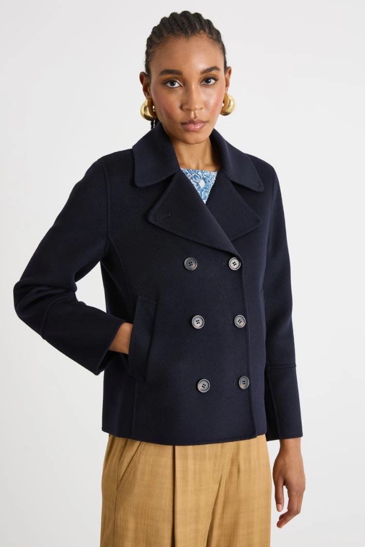 Wool-blend peacoat - NIGHT BLUE