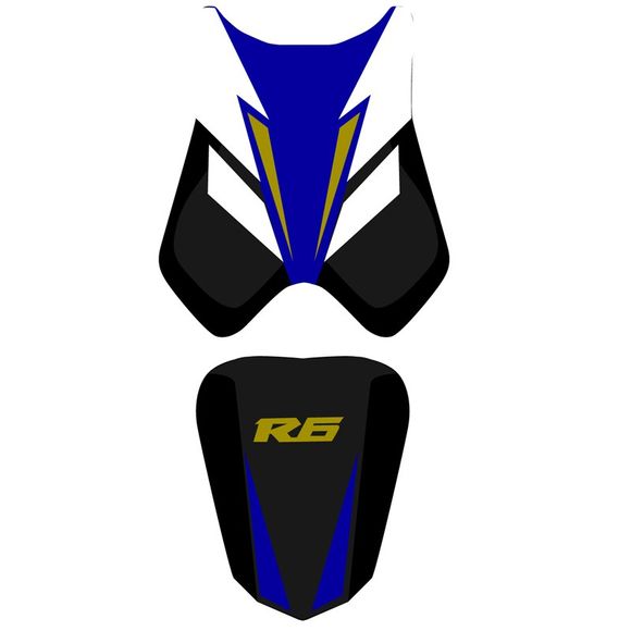 Housse de selle Bagster Noir/Baltique/Blanc/Lettres OrYAMAHA 600 YZF-R6 (RJ15) - 2008Ref : 2203A