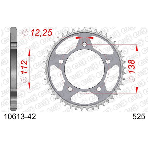 Kit chaine AFAM 525 Type AcierRef : 01070209 / KIT101501
