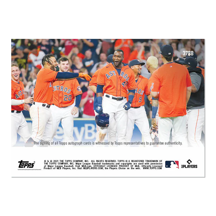 On-Card Auto # to 49 - Yordan Alvarez - 2021 MLB TOPPS NOW® Card 378B
