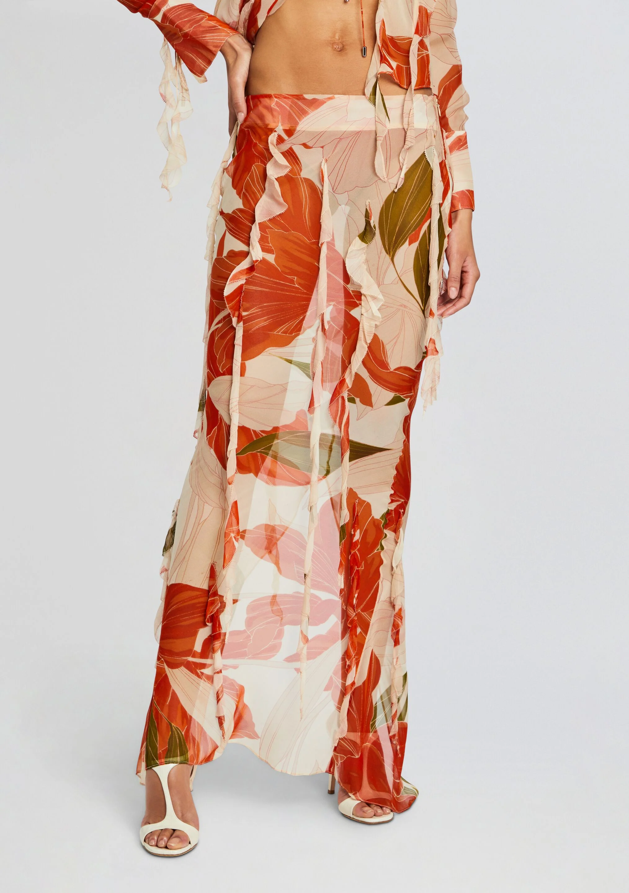 Sybil Silk Chiffon Skirt