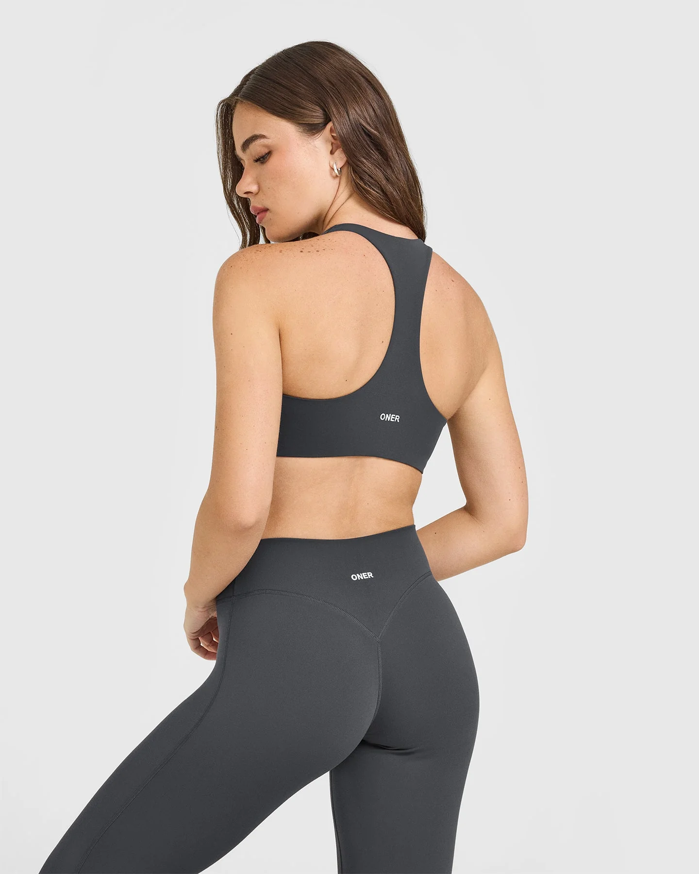 SoftMotion™ Bralette with White Logo | Coal